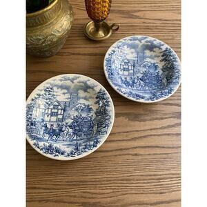 Vintage Oxford Stagecoach Soup Bowls Made In Brazil Set Of 2